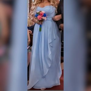 David’s Bridal Ice Blue strapless dress size 16